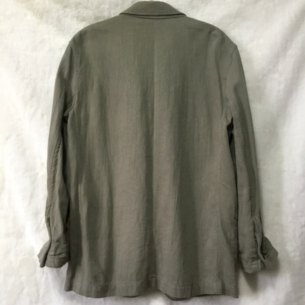 Zara Olive Green Linen Blend Button Over-Sized Blazer - Picture 6 of 14